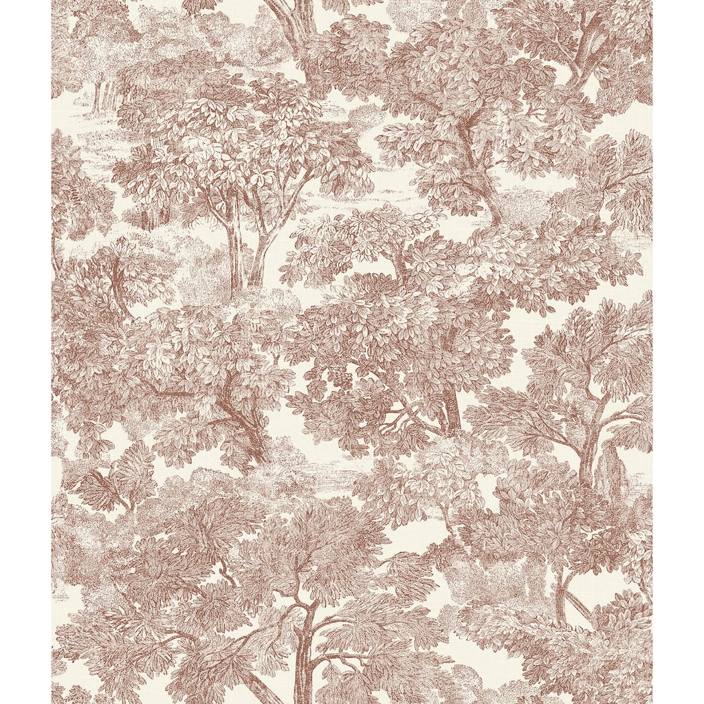 Chesapeake Spinney Red Toile Wallpaper