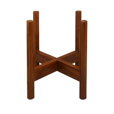 Mid-Century Modern Wood Plant Display Stand (Stand Only)