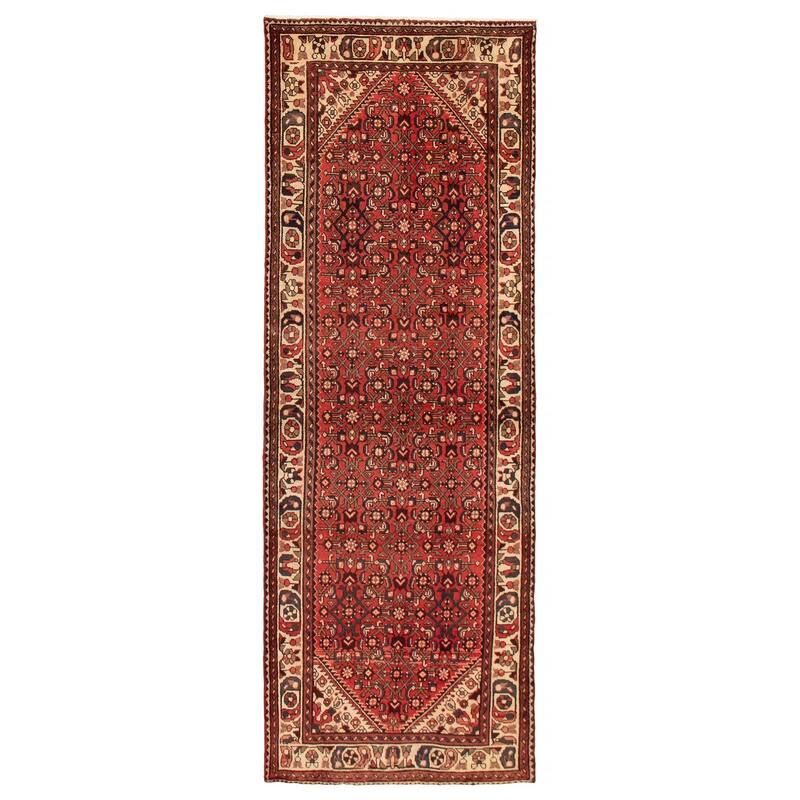 ECARPETGALLERY Hand-knotted Andelz Red Wool Rug - 3'7 x 10'3 - Dark Red - 3'7 x 10'3