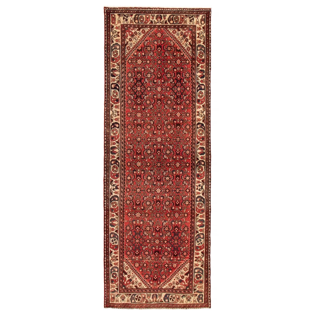 ECARPETGALLERY Hand-knotted Andelz Red Wool Rug - 3'7 x 10'3