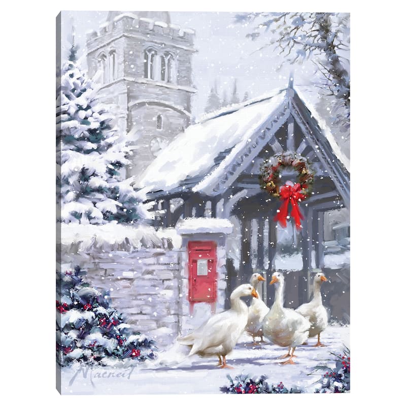 Church Geese Canvas Art Print