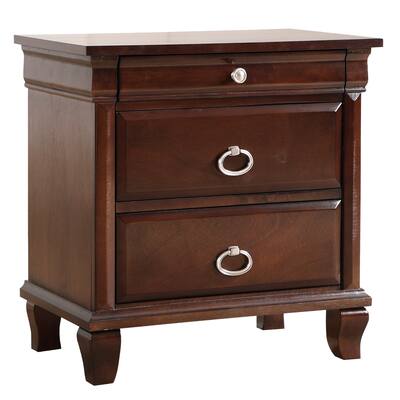 Rattan End table with drawer, Modern nightstand, side table for living room, bedroom,natural