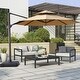 preview thumbnail 1 of 30, VredHom 11.5 Ft Round Cantilever Patio Umbrella with Cross Base