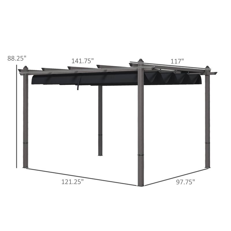 10' x 12' Retractable Pergola Canopy
