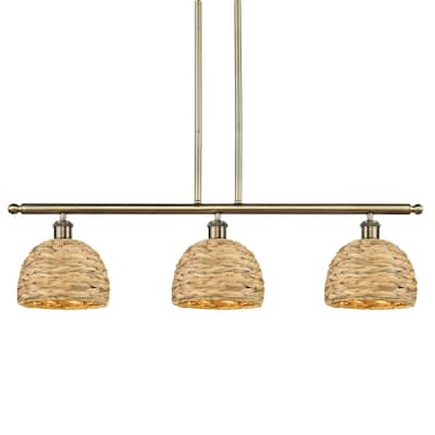 Innovations Lighting 516-3I-11-36 Woven Rattan Linear Woven Rattan 3