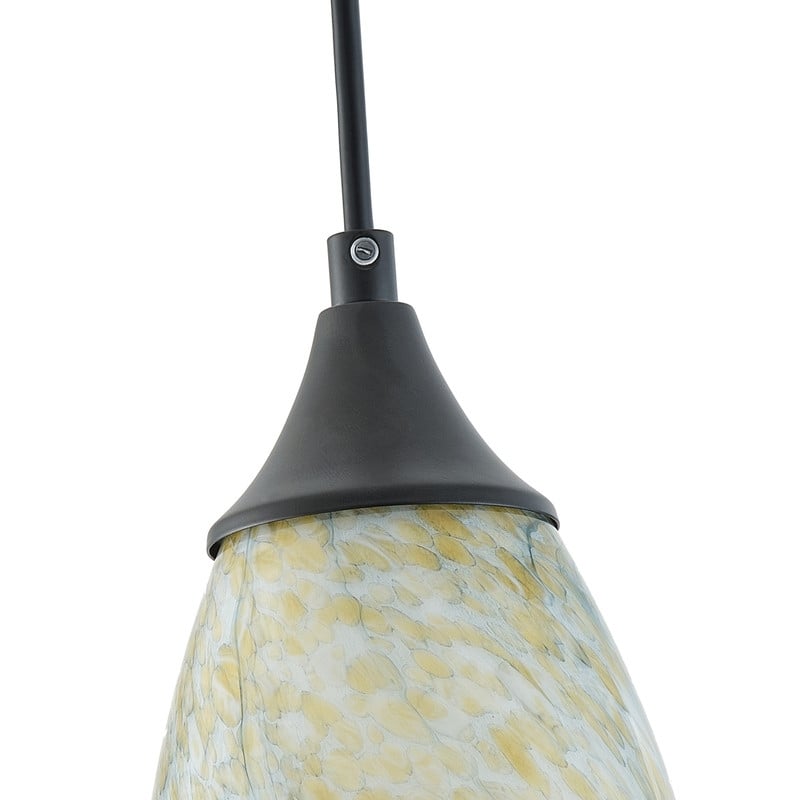 Black Metal and Glass Pendant Light for Kitchen Island Dining Room