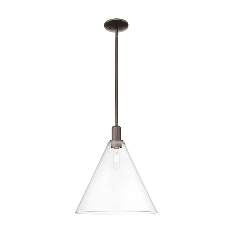 Innovations Lighting Endless Possibilities Arcadia - Berkshire Glass - 1 Light 16" Stem Hung Mini Pendant - Clear/Oil Rubbed Bronze