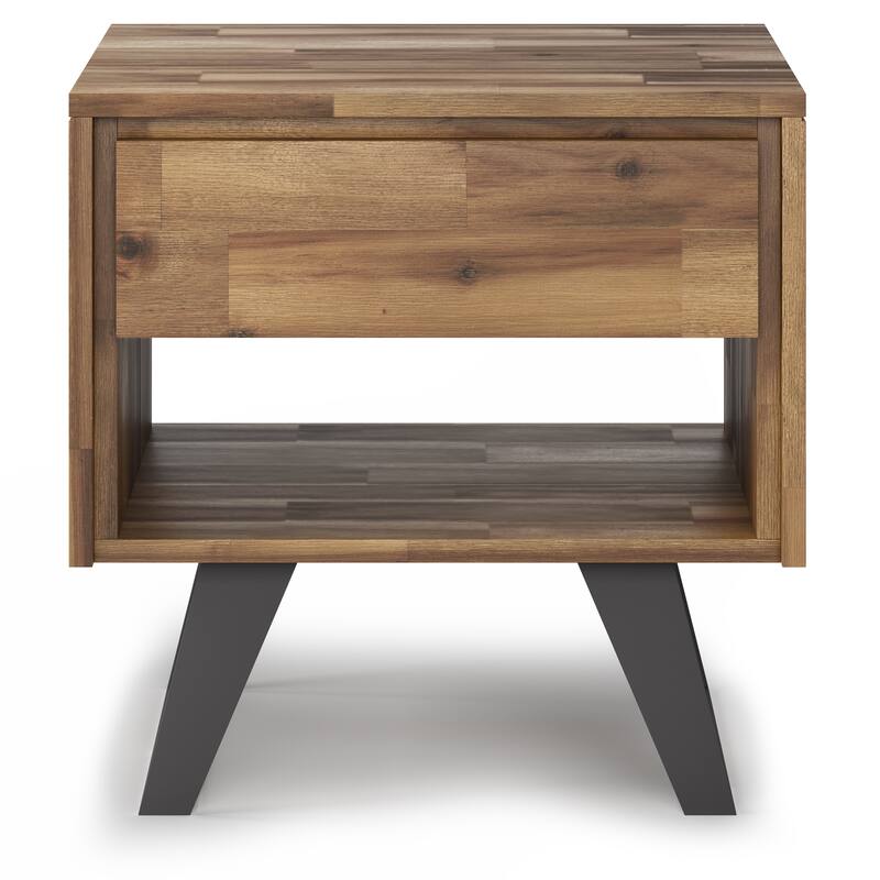 WYNDENHALL Mitchell SOLID WOOD / Metal 22 inch wide Square Modern Industrial End Table - 22 W x 22 D x 22 H