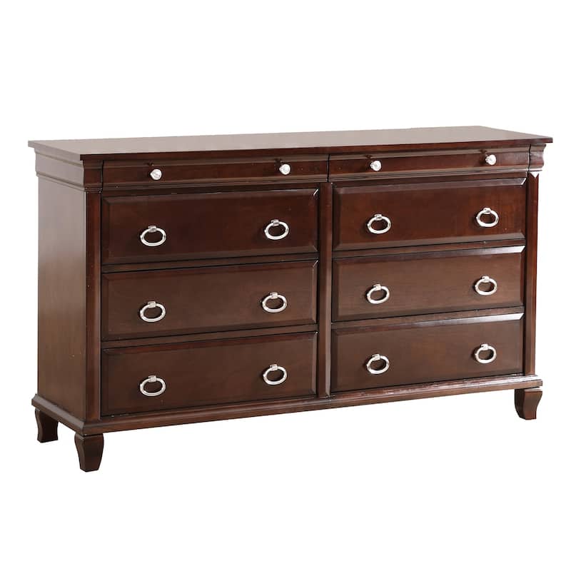 8-Drawer Cappuccino Dresser with Modern Styling, Spacious Storage Capacity, and Smooth Glide Drawer Hardware