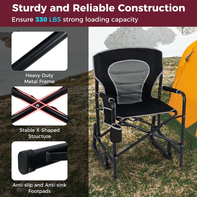 Goplus Outdoor Rocker Camping Chair for Adults with Dual Springs - See Details