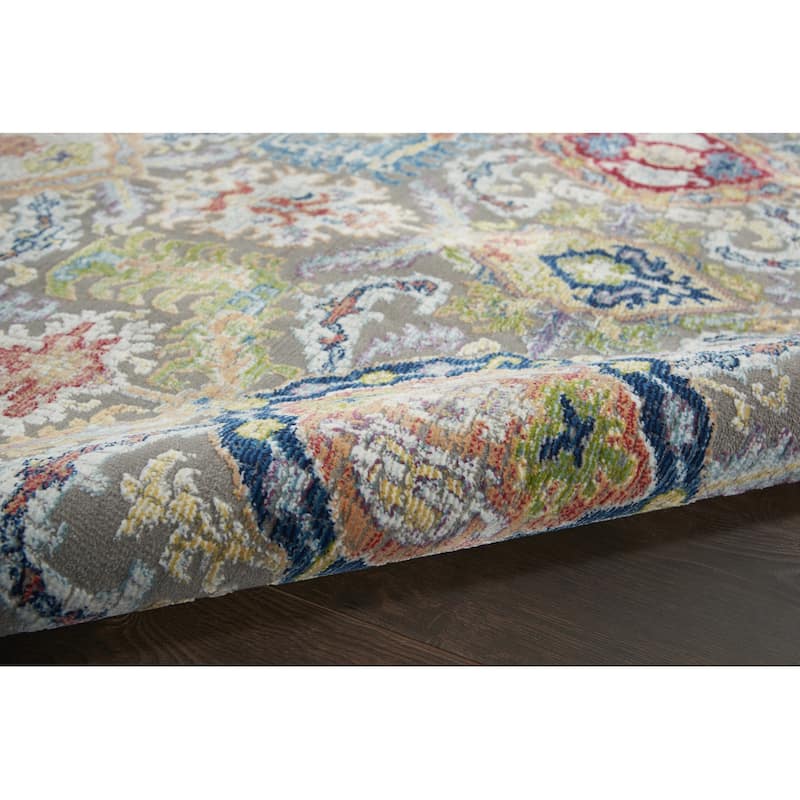 Jigop Power Loomed Distressed Floral Traditional Non Skid Area Rug By HomeRoots - 72' X '48' X '0.5