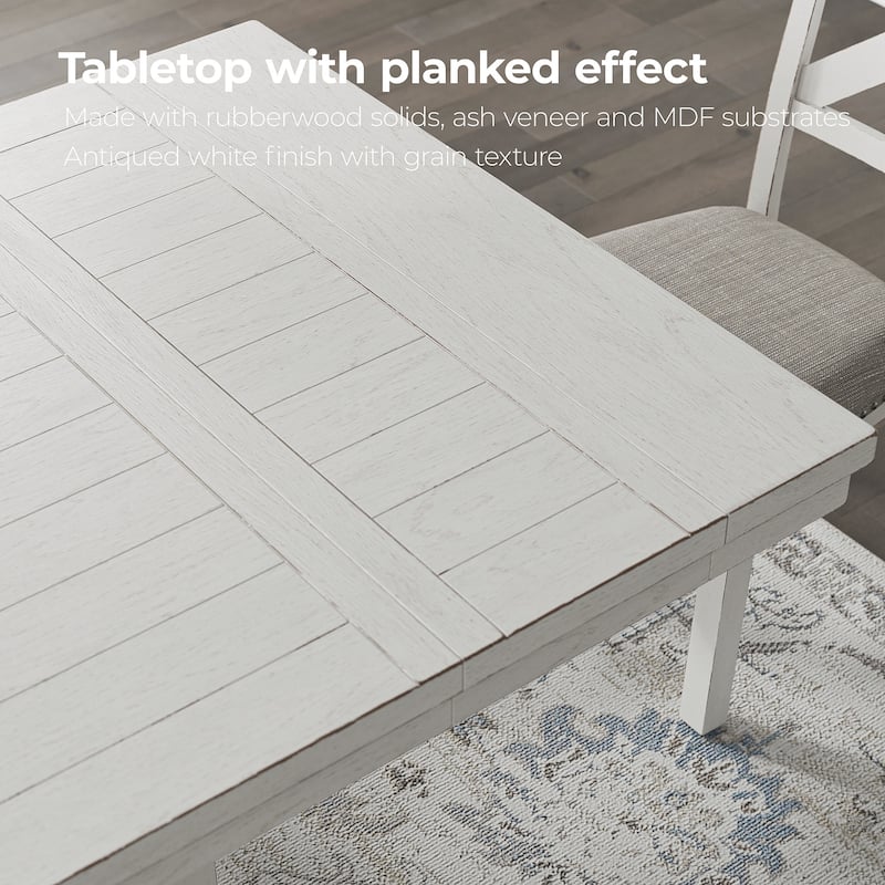 Signature Design by Ashley Robbinsdale Antique White Rectangular Dining Extension Table - 42"W x 86"D x 30"H