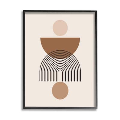 Stupell Brown & Beige Shapes Framed Giclee Art Design by LSR Design Studio
