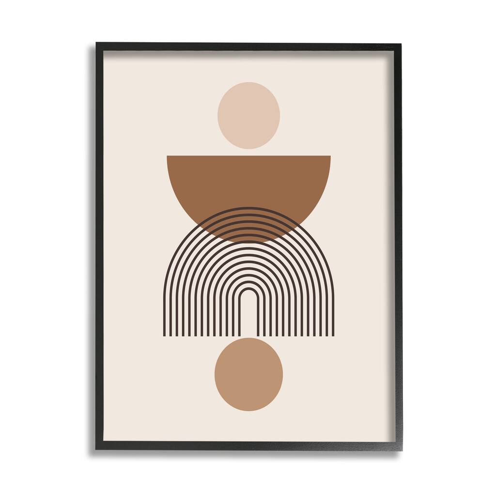Stupell Brown & Beige Shapes Framed Giclee Art Design by LSR Design Studio
