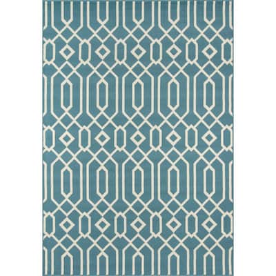 Momeni Baja Links Geometric Trellis Outdoor Area Rug.