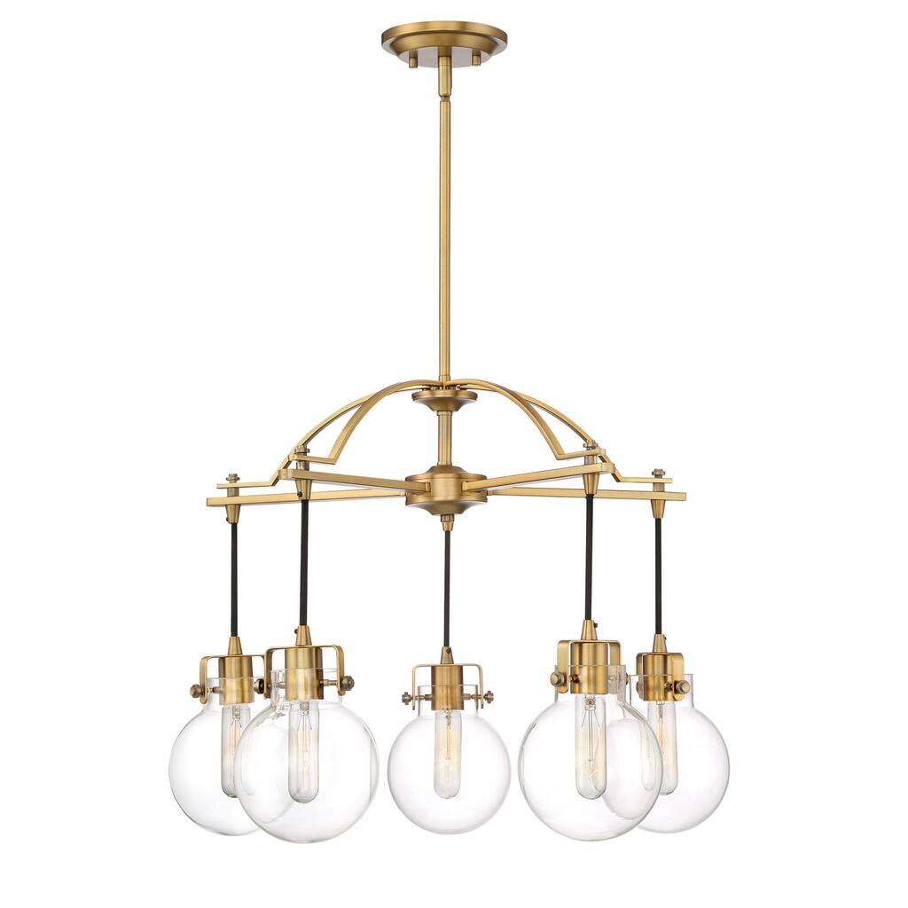 Giuseppe Lighting Five Light Chandelier Sidwell Weathered Brass - Exact Size
