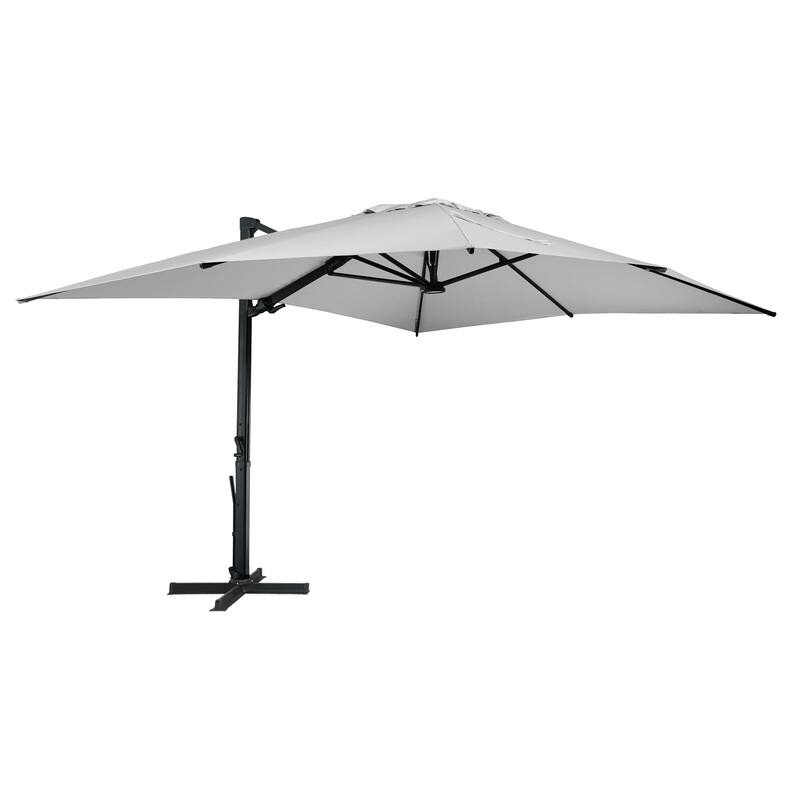 10 x 13ft Patio Rectangular Cantilever Market Umbrella with Lights(Without Based)