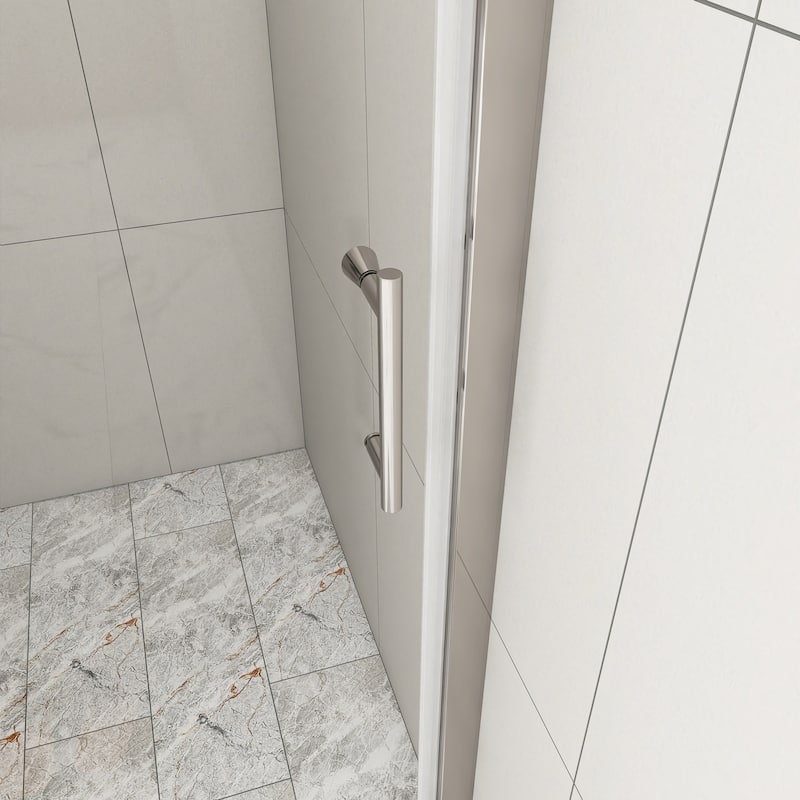 30/32/34/36 Inch Semi-Frameless Pivot Shower Door with Clear Tempered Glass