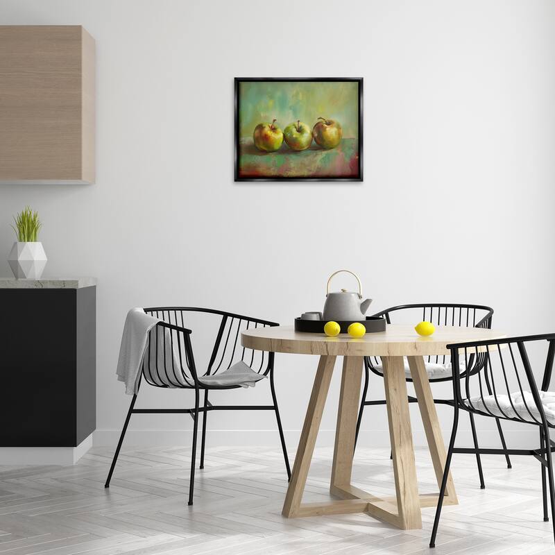 Stupell Traditional Apple Trio Still Life Framed Floater Canvas Wall Art Design By Arlington Prints