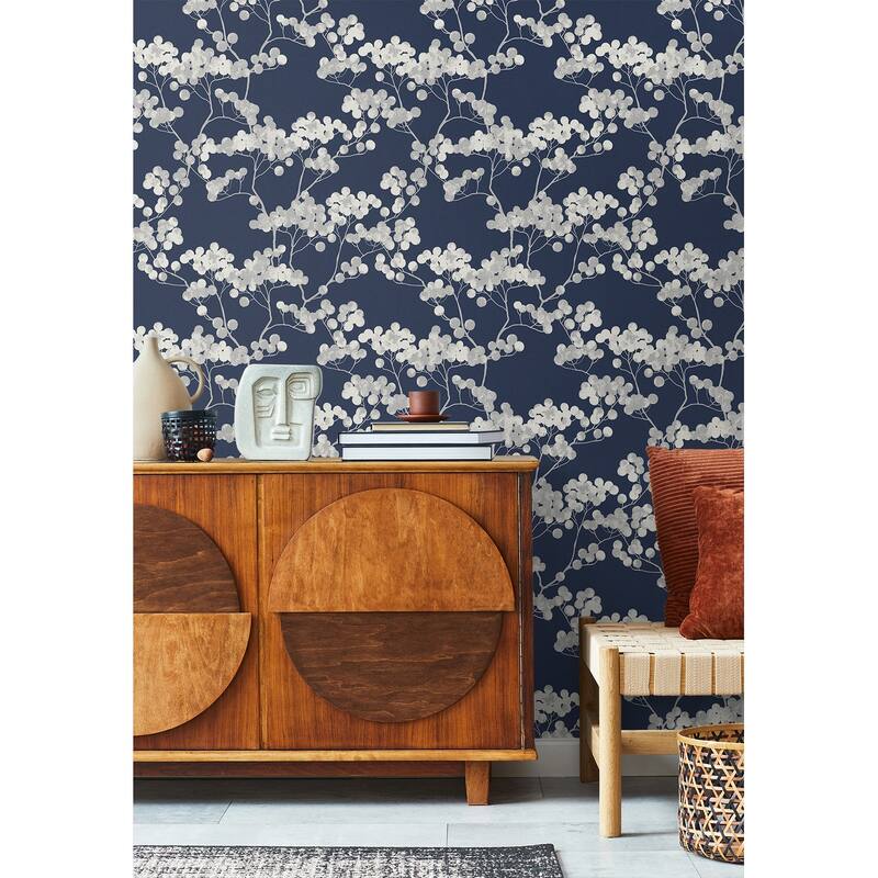 Seabrook Designs Bayberry Blossom Non-Woven Unpasted Wallpaper - 20.9 in. W x 33 ft. L