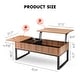 preview thumbnail 5 of 14, Wood Lift Top Coffee Table with Hidden Storage Compartment, Side Drawer and Metal Frame, Lift Tabletop Dining Table for Home,
