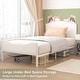 preview thumbnail 5 of 7, Yoneston Twin Bed Frame Kids Metal Platform with Wood Headboard for Teen, White