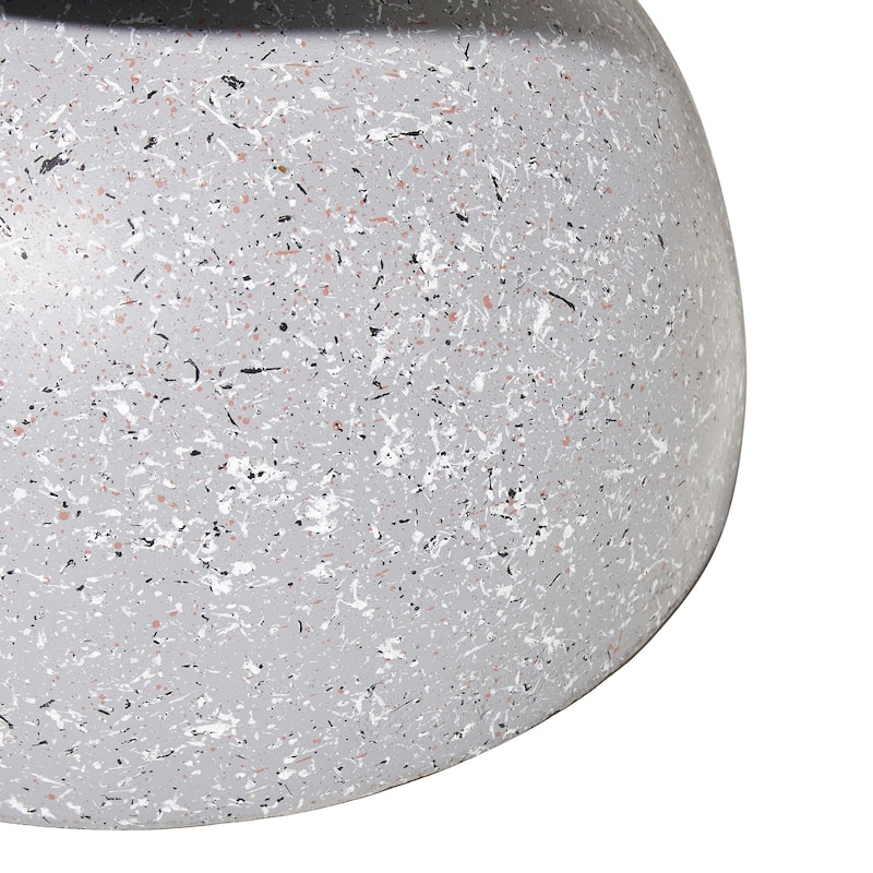Glitzhome 18"H Modern MGO Faux Terrazzo Garden Stool Planter Stand - 15.75"L X 15.75"W X 17.75"H