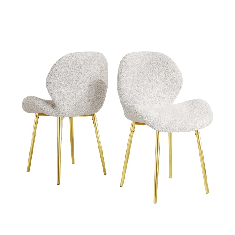 Modern Velvet Dining Chairs, Gold Metal Legs, Kitchen/Office, Set of 2