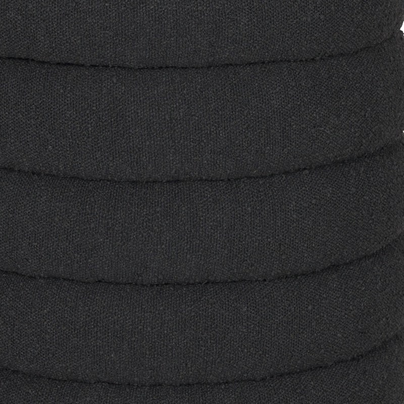 HomeRoots 19" Black Boucle Round Storage Ottoman