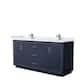 Option Dark Blue, Nickel Trim,White Cultured Marble Top