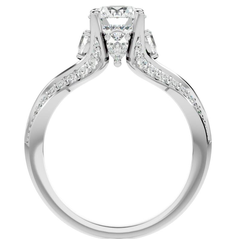 1 1/3Ct Diamond & Moissanite Accent Engagement Ring in Gold