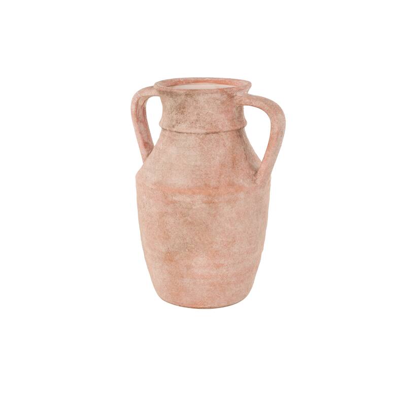 Pink Ceramic Antique Style Decorative Vase with Handles