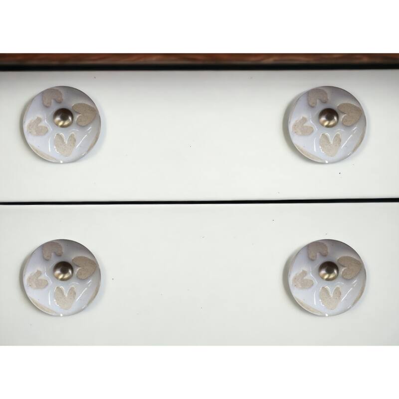 Set of 8 Ceramic Cabinet Knobs Hand Painted Floral Design Round Drawer Pulls with Screws Included - 1.5” x 1.5” x 1.5”