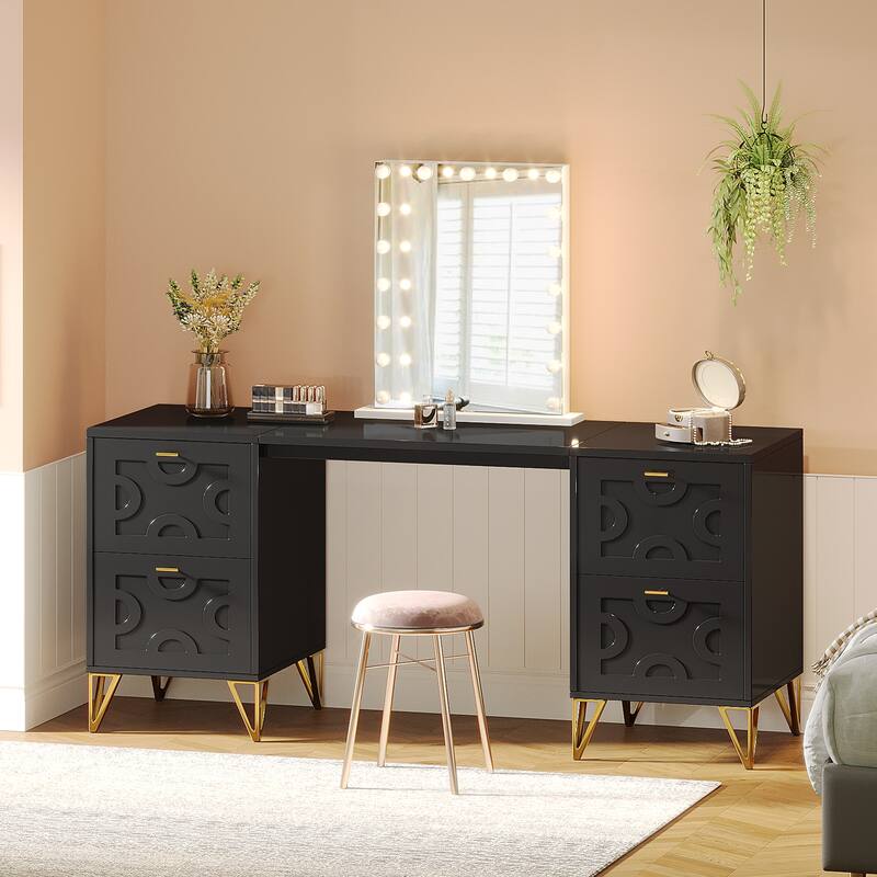 59-Inch Makeup Vanity Desk with 4 Drawers, Modern Beauty Table