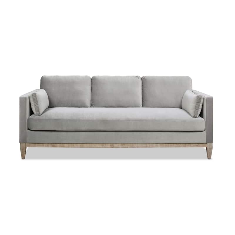 Knox 84" Modern Farmhouse Velvet Track Arm Sofa