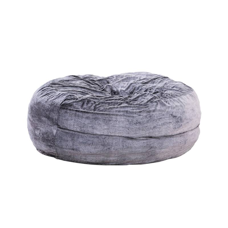 Sealy Bala 5ft Faux Fur Foam Bean Bag Grey