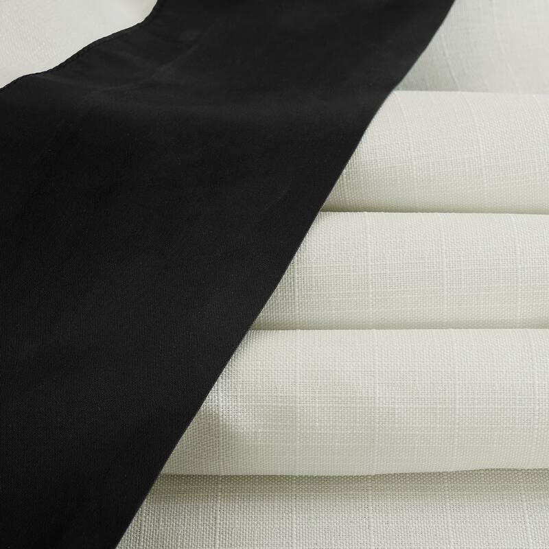 Exclusive Fabrics Fresh Pop Dobby Taffeta Side Bordered Light Filtering Curtains for Bedroom & Living Room Curtains (1 Panel)