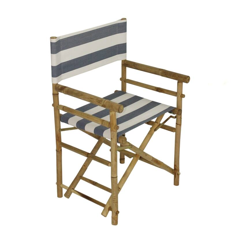 Patio Indoor Outdoor Folding Bamboo Director Chair Set of 2