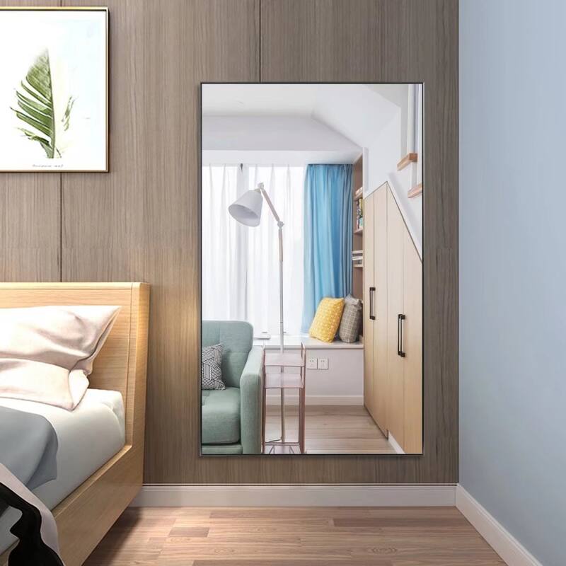 Modern Aluminum Alloy Thin Framed Full Length Floor Mirror
