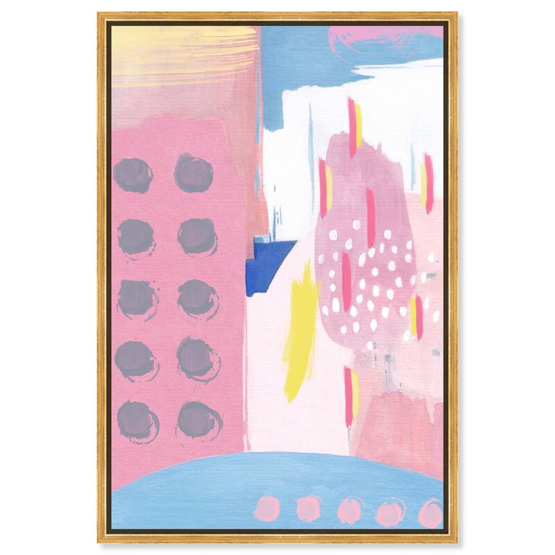 Doll Memories - Pretty blue Canvas by Art Remedy - Gold - 36" x 54"