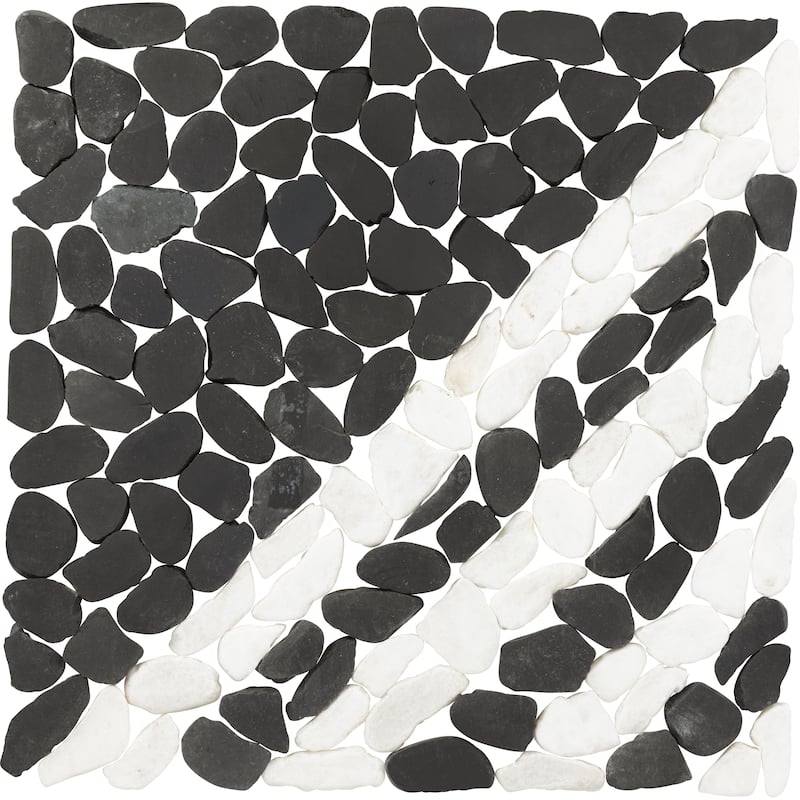 Daltile Pebble Oasis Natural Stone Striped Pebble Mosaic 11" x 11" (11 PC per Carton) (10.78 SQFT per Carton)