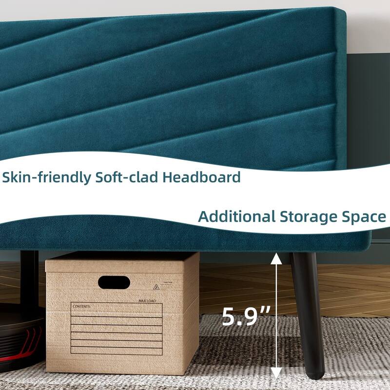 Bed Frame with Adjustable Headboard
