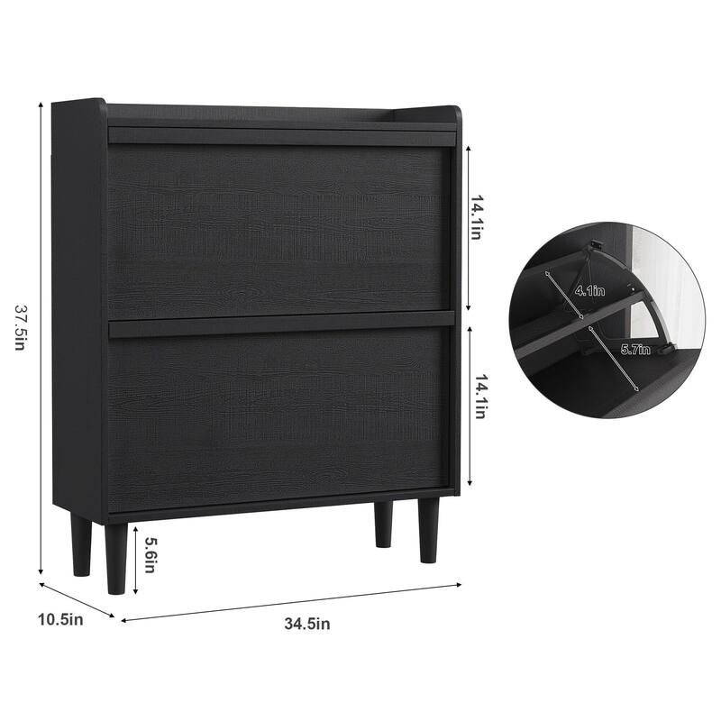 Drawer Wooden Shoe Cabinet with Adjustable Shelves