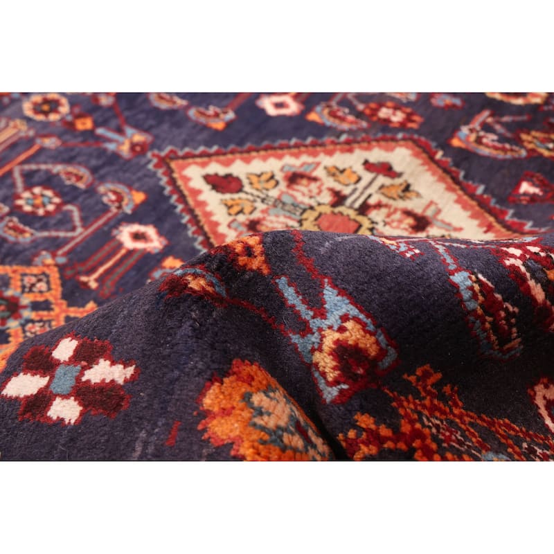 ECARPETGALLERY Hand-knotted Andelz Navy Wool Rug - 3'4 x 8'0