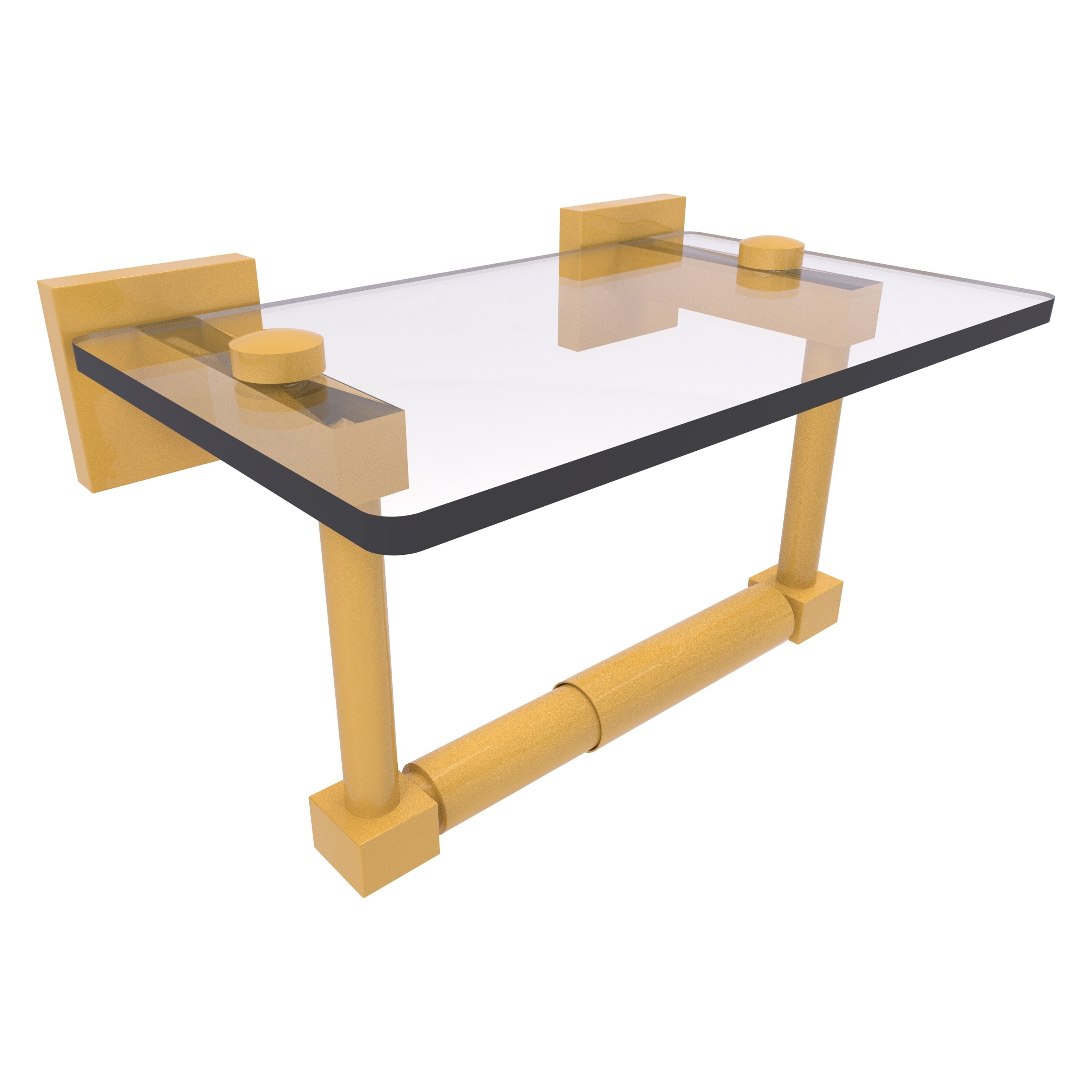 Allied Brass Montero 2 Post Toilet Paper Holder with Glass Shelf