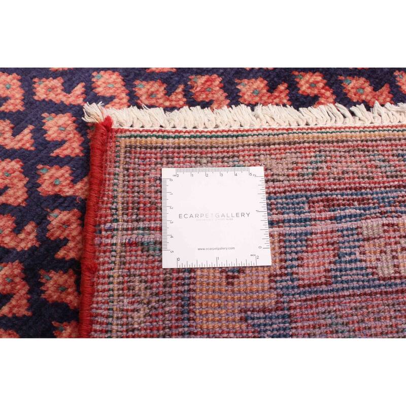 ECARPETGALLERY Hand-knotted Andelz Dark Navy, Red Wool Rug - 3'5 x 10'5