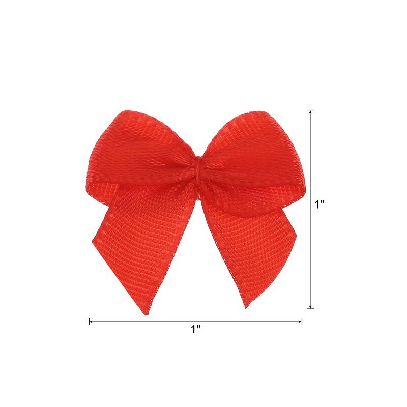 Mini Ribbon Bow 1" Mini Fabric Satin Ribbon Flower Bows