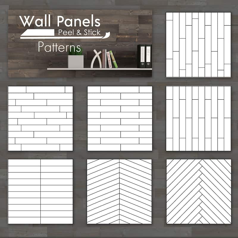Peel and Stick Solid Wood Wall Paneling, Assorted Length, 5-inch Width, 19 sq ft