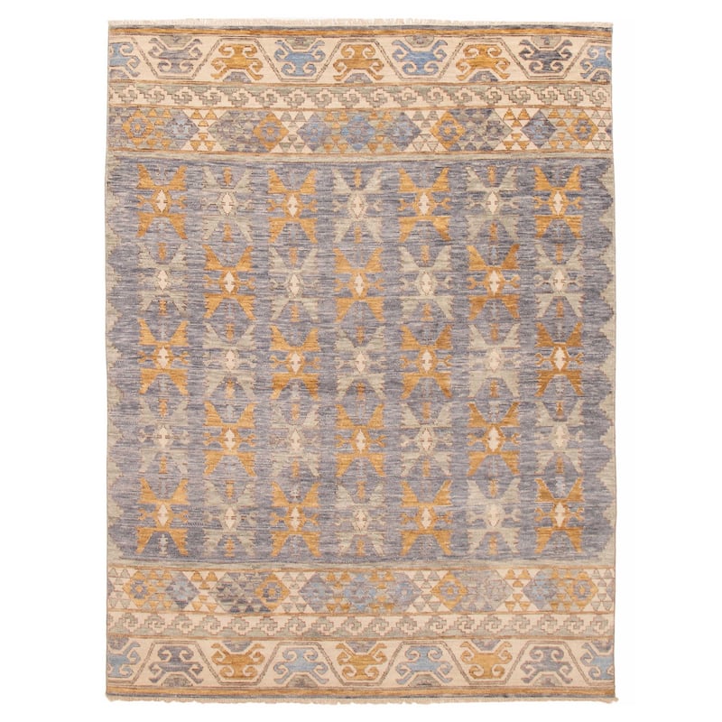 ECARPETGALLERY Hand-knotted Mystique Grey Wool Rug - 7' 8" x 10' 3" - Grey - 7' 8" x 10' 3" - Rectangle