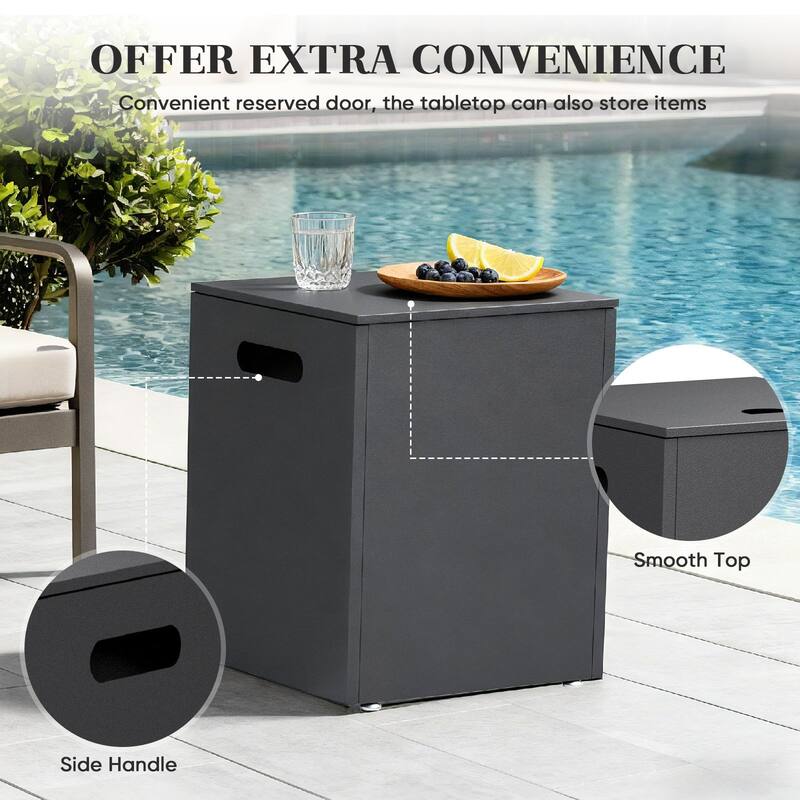 Meyreso 7-Piece Wicker Outdoor Patio Fire Pit Sofa Set with 6-Inch Thick Cushions